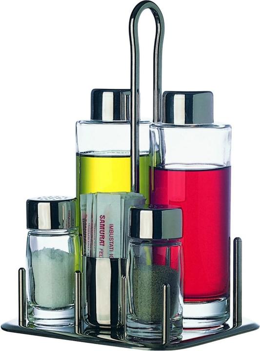 Piazza Ménage Set 5ltg sel poivre vinaigre huile et cure-dents