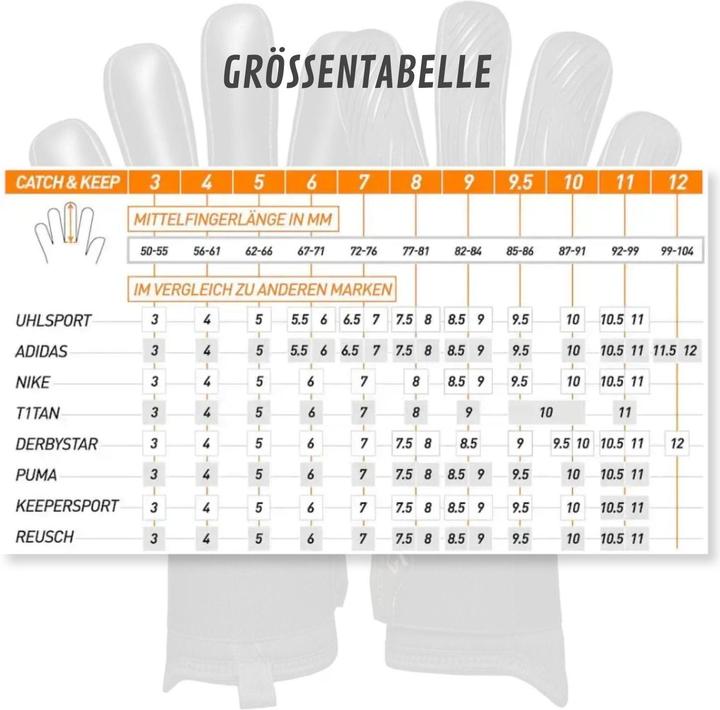 Produktbild Catch & Keep Fussballhandschuhe Invictus White Gold Gr. 11 Torwart Goalie Handschuhe (11)