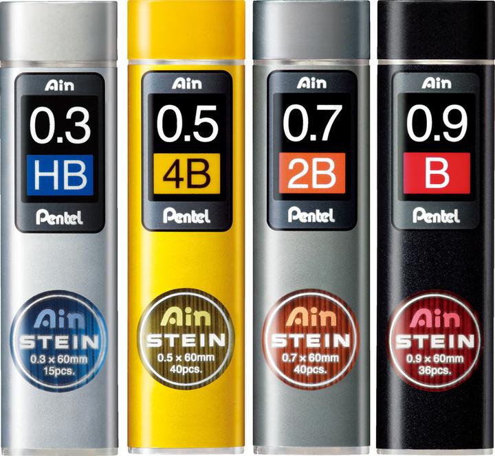 Actual product image Pentel Pencil leads AinStein (10 Piece, Graphite, 0.20 mm)