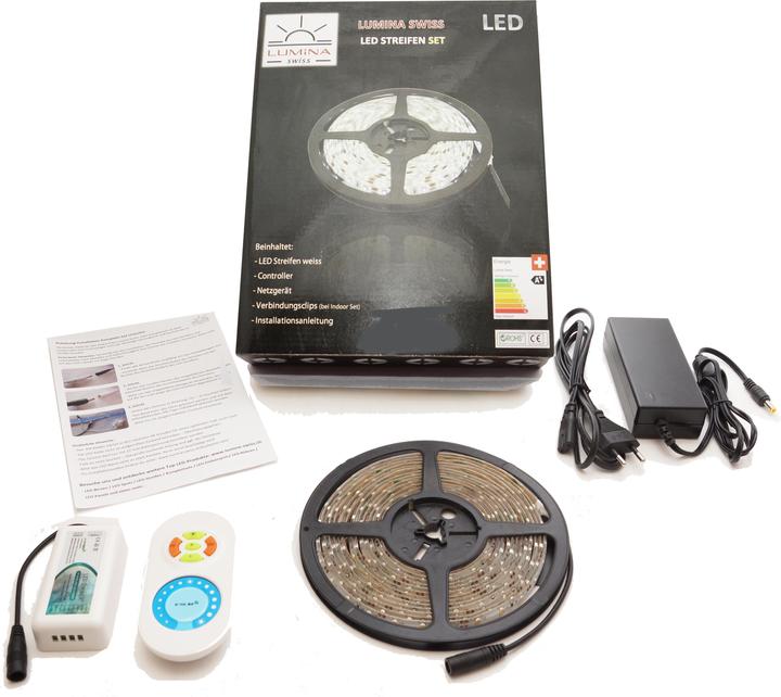 Image du produit Lumina Swiss Kit de bandes LED 2m HD Froid Intérieur Deluxe (Blanc froid, 200 cm, Intérieur)