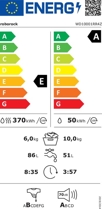 Energie-Label Roborock Waschtrockner Zeo One