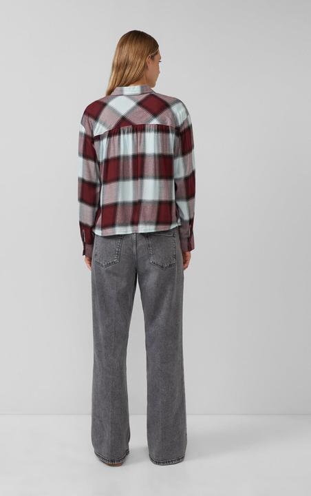 Immagine prodotto s.Oliver Bluse Karierte Hemdbluse aus Viskosemix mit Raffung (42)