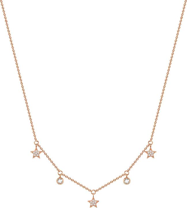 Immagine prodotto Eastside Catena Star da donna in acciaio inossidabile Preciosa oro rosa 40,0 cm di base + 5,0 cm di (Acciaio inossidabile placcato oro rosa 18 carati, 40 - 45 cm)