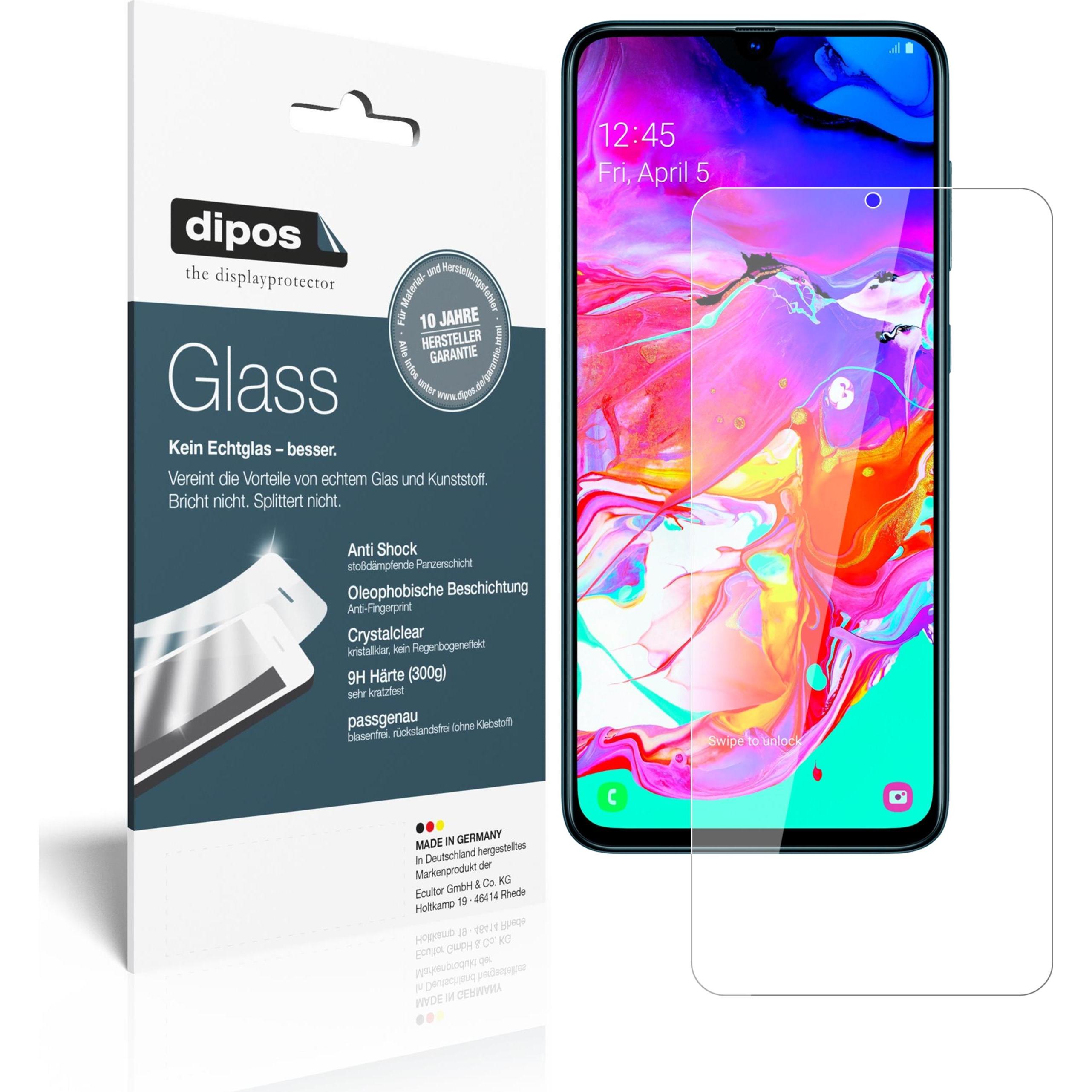 Dipos Displayschutz Anti-Shock (2 Stück, Samsung Galaxy A70S), Smartphone Schutzfolie, Transparent