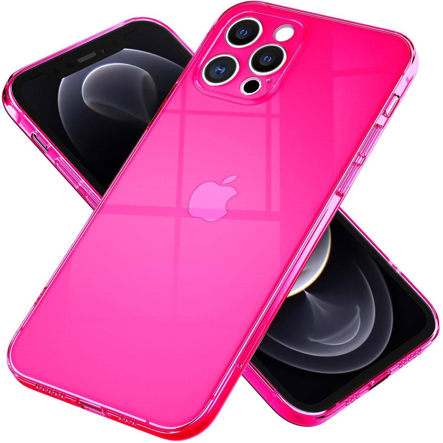 Nalia Klare Neon Handyhülle (Apple iPhone 12 Pro), Smartphone Hülle, Pink