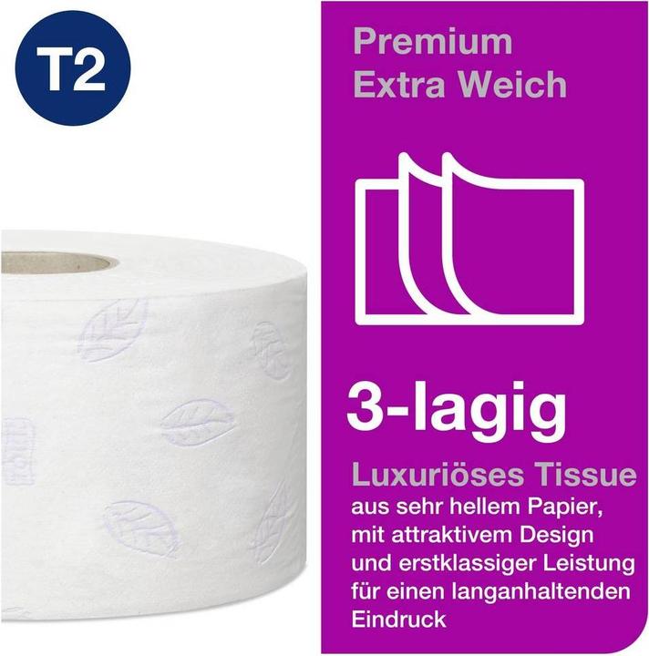 Actual product image Tork Toilet paper Mini Jumbo 3-ply paper white 600 sheets/rl. 12 Rl./Pack. (12 pcs.)