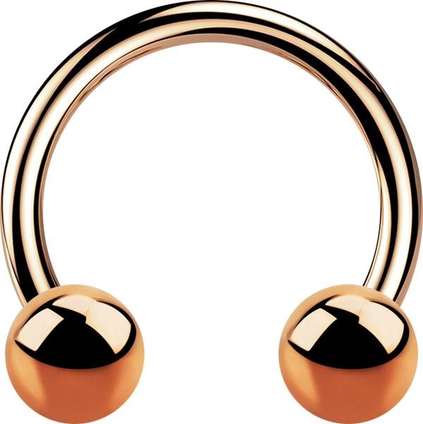 Produktbild Star Piercing Micro Circular Barbell rosegold mit zwei Kugeln (ohne Messing, Chirurgenstahl 316L)