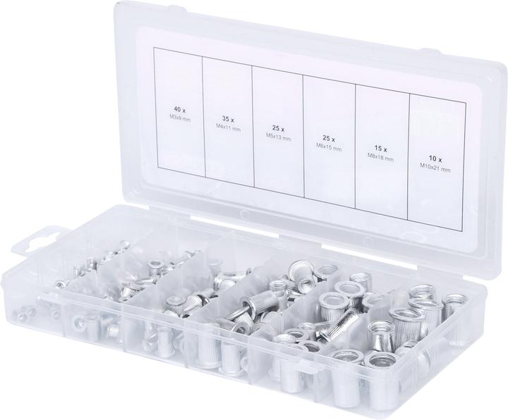 Produktbild KS Tools Sortiment Gewindenieten, Aluminium, M3x9mm-M10x21mm, 150-tlg.