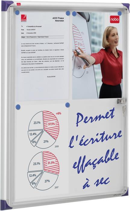 Image du produit Nobo Vitrine d'affichage extra-plate avec panneau arrière métallique