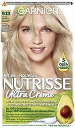 Actual product image Garnier Nutrisse Ultra Creme 913 Very Light Golden Ash Blonde - Intense Nourishing Permanent Hair Co (913 Very light golden ash blonde)