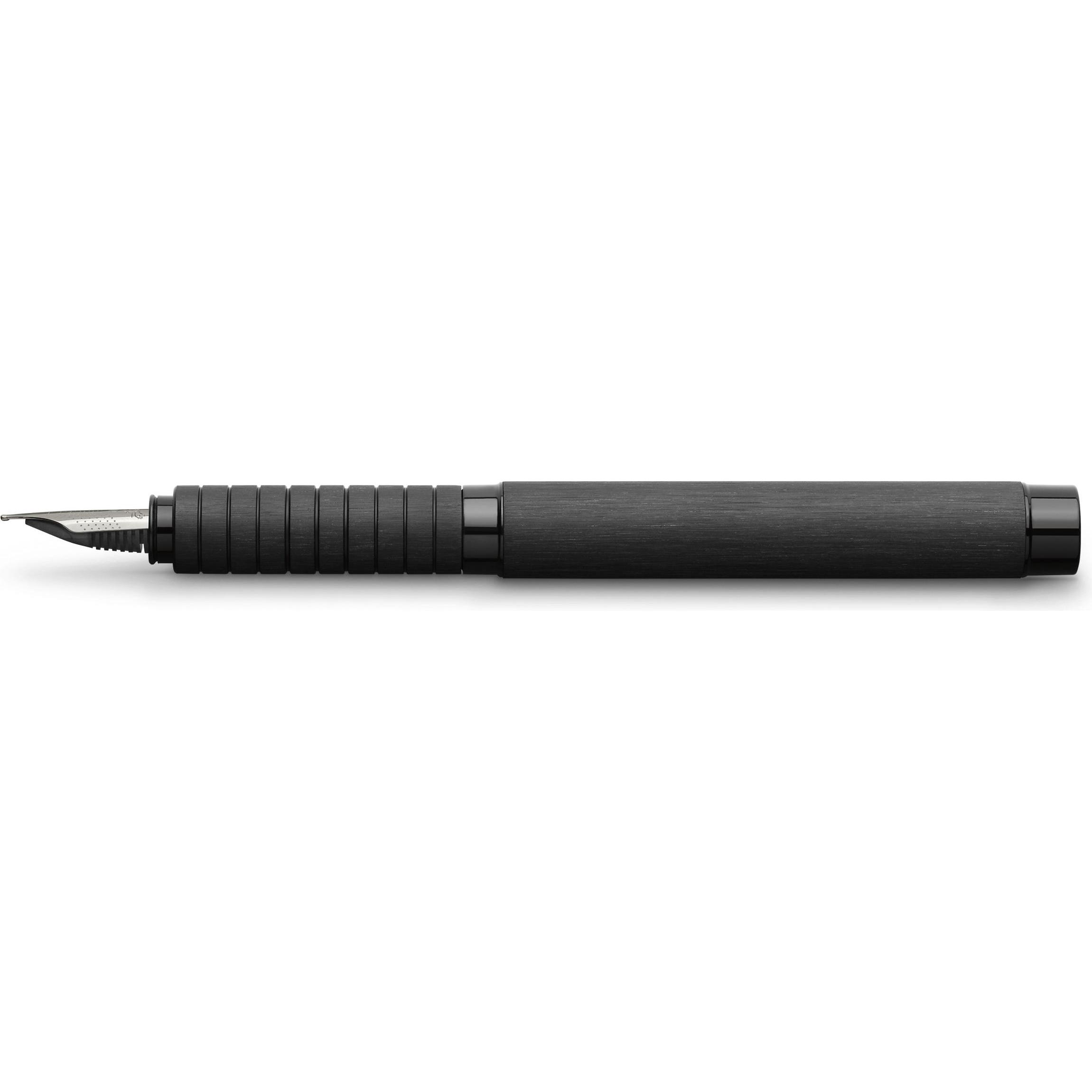 Faber-Castell, Schreibstifte, Castell 148481 - Füller Essentio, Feder F, Aluminium schwarz (Schwarz, 1 x)