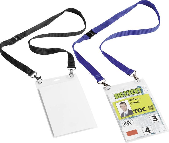Actual product image Durable Name badges with textile ribbon Duo
