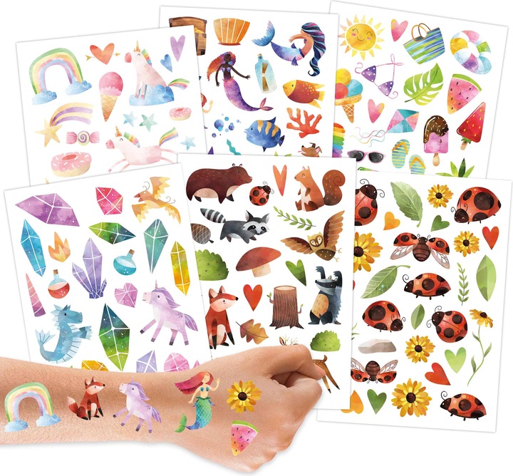 Actual product image Papierdrachen Metallic Tattoo Set 6 - Beach Vibes