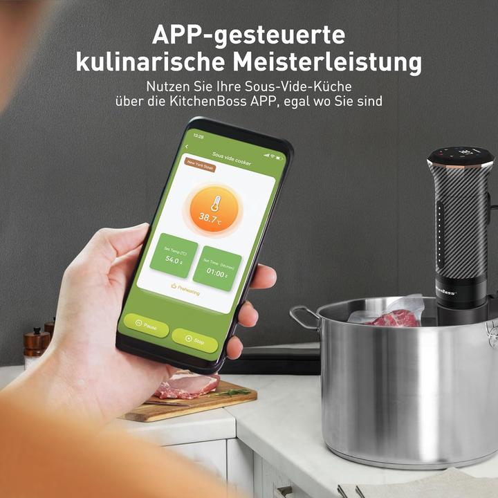 Productafbeelding KitchenBoss Sous Vide Garer Stick Wi-Fi mit App-Steuerung