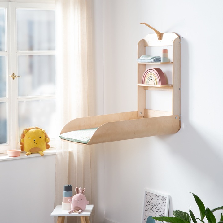 Image du produit Roba Étagère à langer murale avec matelas à langer