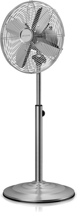 Brandson Standventilator 34cm Ø, Oszillation 80°, Neigbar 30°, 35W, Standlüfter, silber (54 dB)
