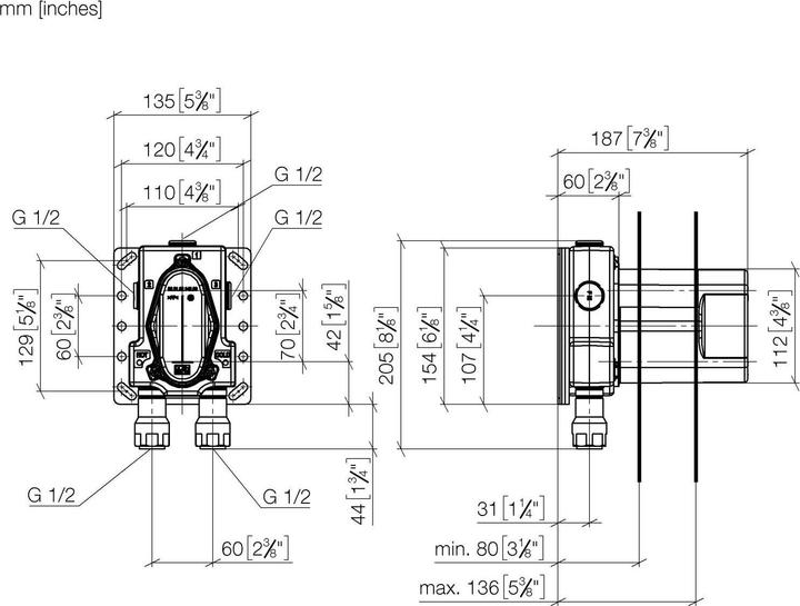 Actual product image Dornbracht Dornb built-in body G 1/2, flush-mounted thermostat