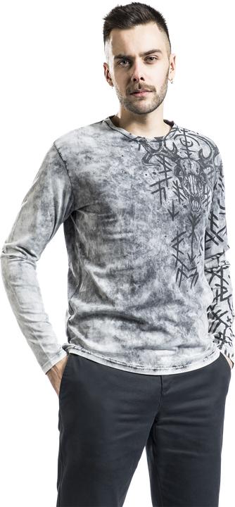 Produktbild Black Premium Longsleeve With Runes Print (M)