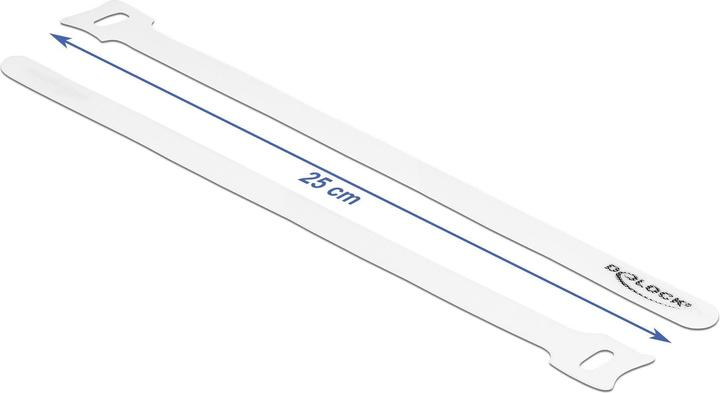 Actual product image Delock Velcro cable tie L 250 x W 12 mm white 10 pieces (Velcro cable ties, 250 mm, 10 pcs.)