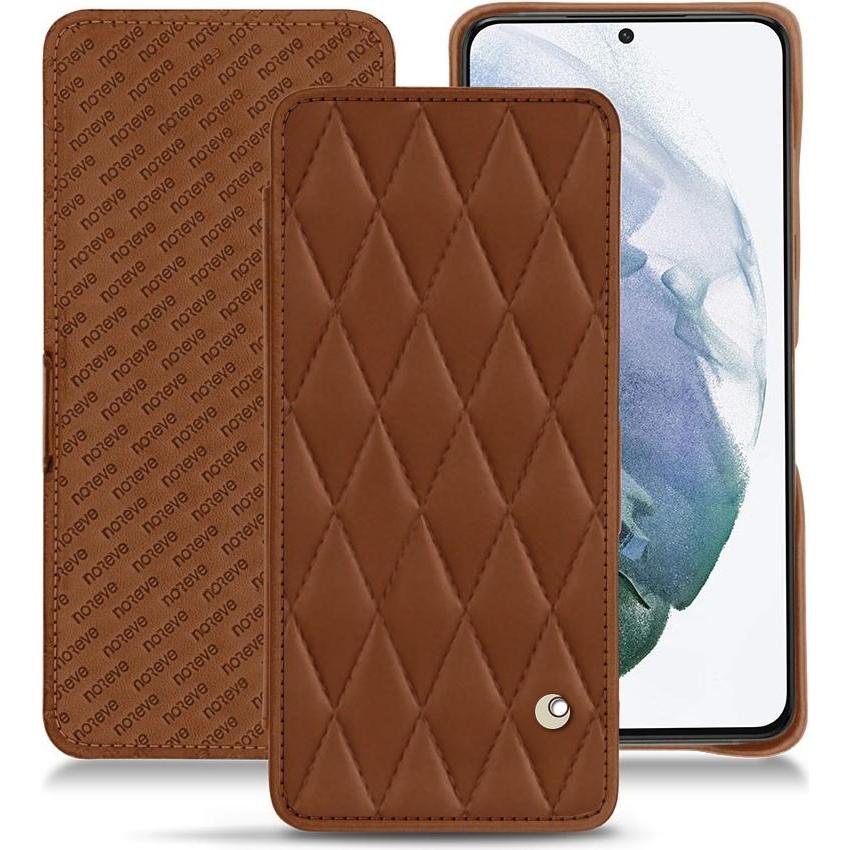 Noreve Lederschutzhülle horizontal (Samsung Galaxy S21+), Smartphone Hülle, Braun