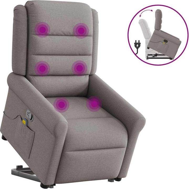 Produktbild VidaXL Massagesessel mit Aufstehhilfe Taupe Stoff