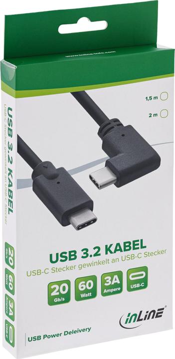 Immagine prodotto InLine ® Cavo USB 3.2 Gen.2, spina/spina USB Type-C, nero, 1m (2 m, USB 3.2 Gen 2, USB 3.2 Gen 2x2, 60 W)
