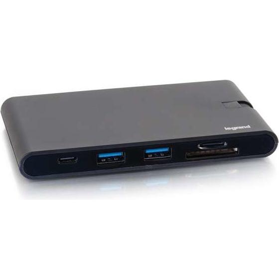 C2G 82117 Schnittstellen-Hub USB 2.0 Type-C (USB-C), Dockingstation + USB Hub, Schwarz