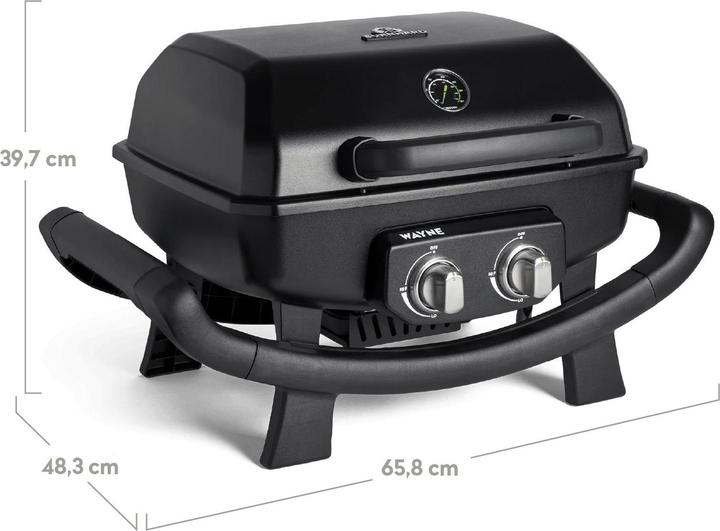 Actual product image Burnhard Wayne Balkongrill 2-Brenner, black (4.40 kW)