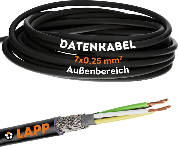 Actual product image Lapp 10 metres 1030478 LiYCY shielded control cable 7x0.25 mm² I UV-resistant I Signal cable 7 core (10 m)