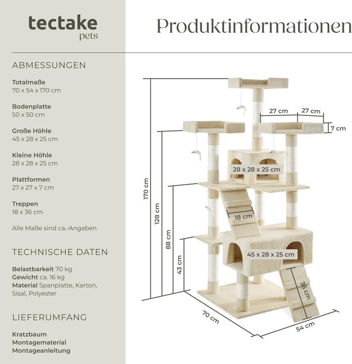 Produktbild tectake Barney (170 cm, Beige)