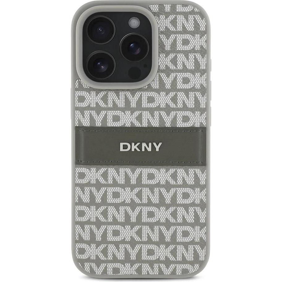 Thumbnail - DKNY Repeat Pattern Tonal Stripe Backcover (Apple iPhone 16 Pro), Smartphone Hülle, Grün