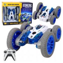 Lean Toys Ferngesteuertes Stuntauto mit RC-Lichtern, Raucheffekten und 360°-Drift (Blau)