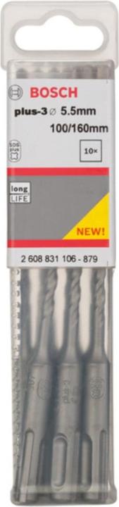 Actual product image Bosch Hausgeräte Hammerbohrer plus-3 5.5x100x160mm 10 Stk. (5.50 millimetres)
