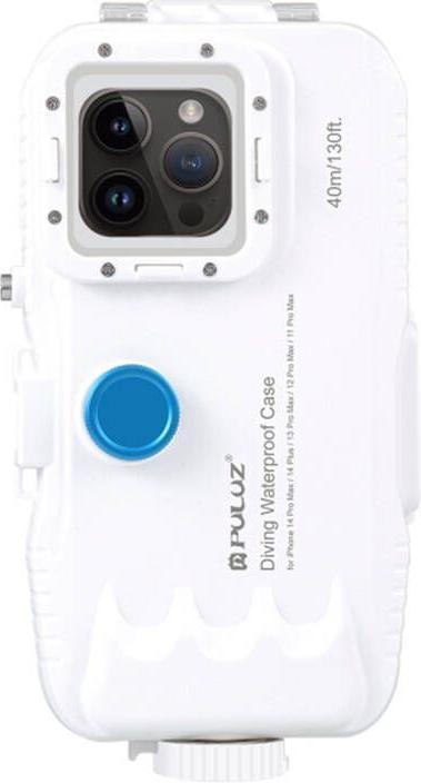 Actual product image Puluz Plastic waterproof phone case for iPhone 14 Plus/Pro Max/13 Pro Max/12 Pro Max/11 Pro Max (white) (Apple iPhone 12 Pro Max, Apple iPhone 13 Pro Max, Apple iPhone 14 Plus)