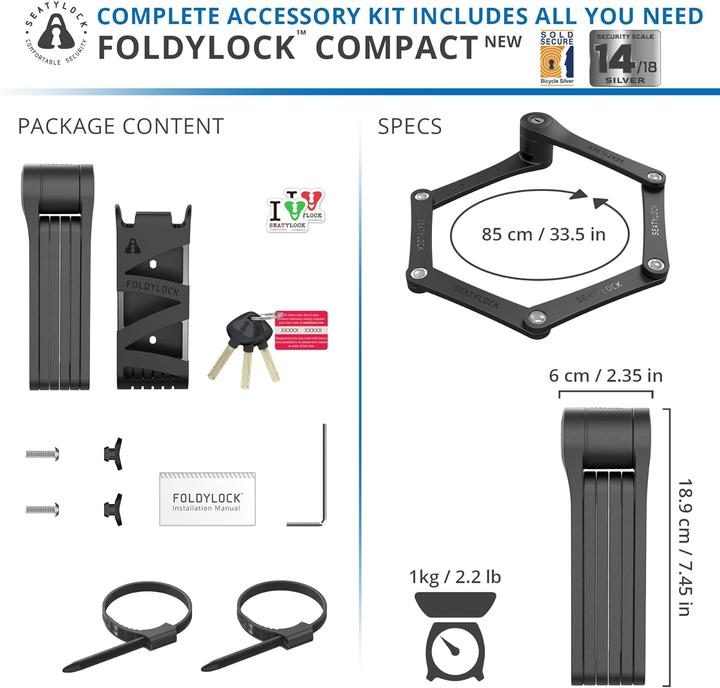 Produktbild Seatylock FoldyLock Compact (85 cm)