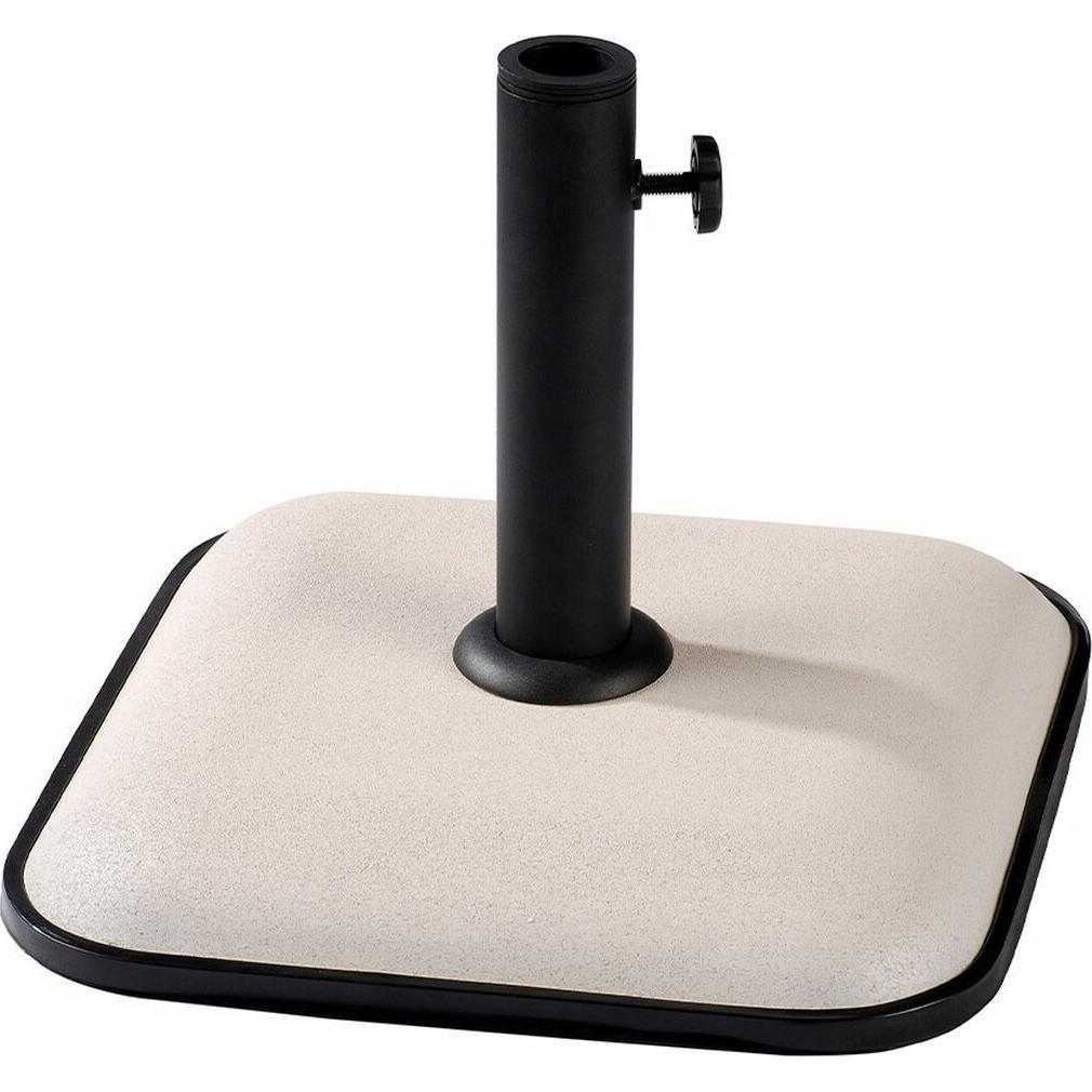 Marbueno, Base + Piedistallo ombrellone, Square Umbrella Base Cement 35X35X5.2 cm 11KG White Garden Pool Terrace 10457