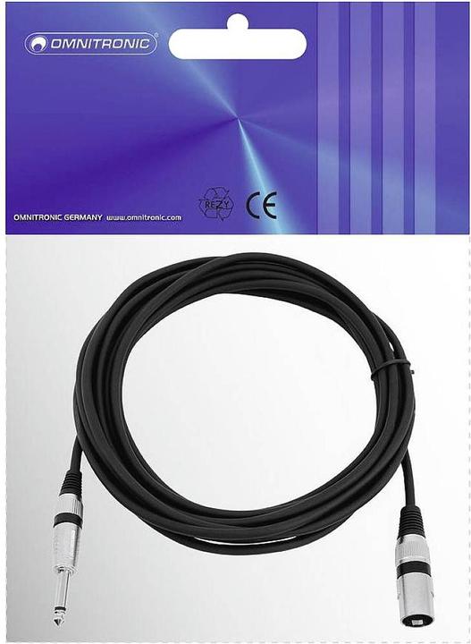 Produktbild Omnitronic Adapterkabel XLR(M)/Klinke mono 5m sw (5 m, XLR)