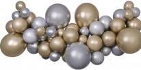 Produktbild Gemar Ballon-Girlanden-Set, Do It Yourself, Shiny gold-silber (65x)