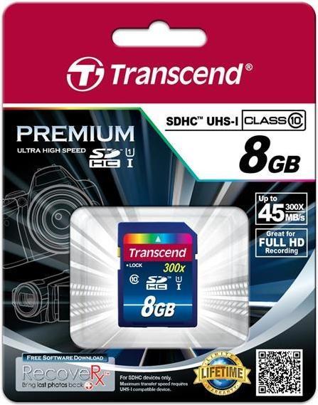 Actual product image Transcend Premium 400x (8 GB, SDHC, U1, UHS-I)