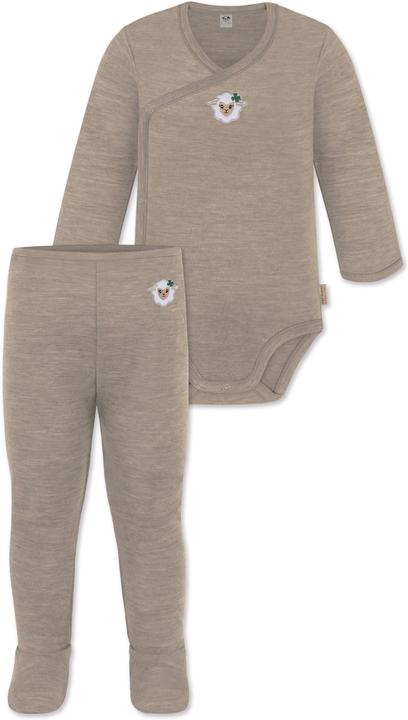 Produktbild Normani Baby Merino Wickelbody Langarm "Kaitaia" und Baby Merino Hose „Silverdale" - 9625 (62)