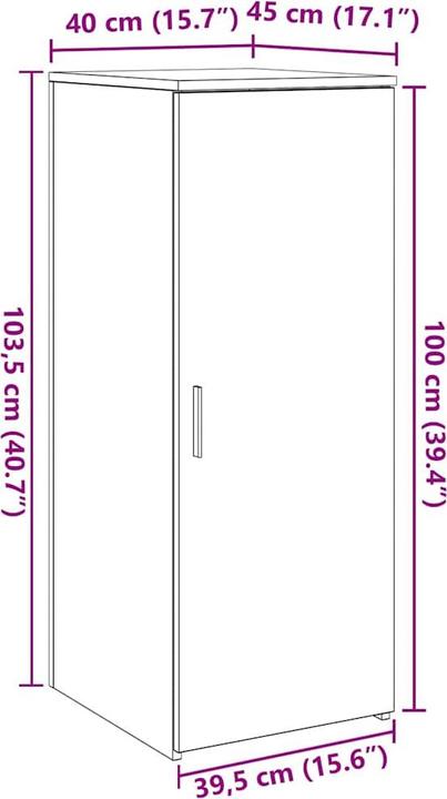 Produktbild vidaXL Lagerschrank Altholz-Optik 40x45x103,5 cm Holzwerkstoff Schrank