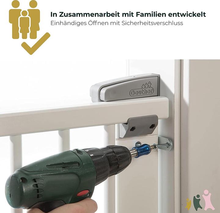 Produktbild Geuther Türschutzgitter aus Holz, weiss 58-93 cm (58 cm)