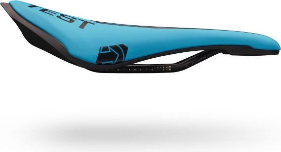Actual product image PRO Test saddle Stealth Curved Performance, blue, stainless steel frame, 142mm