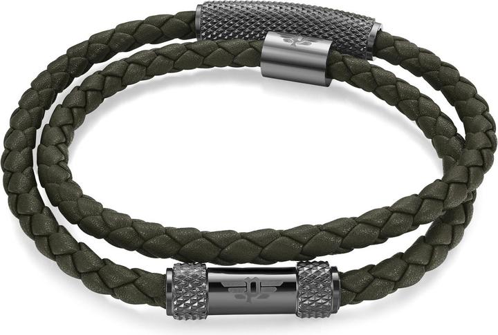 Police Urban Texture Armband (20 cm, Edelstahl, Leder)