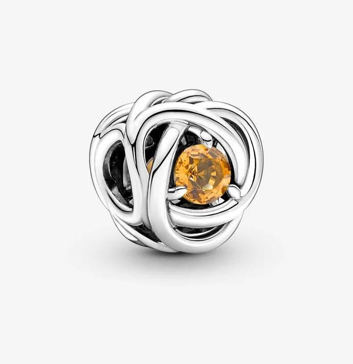 Image du produit Pandora Pierre de naissance de novembre Charm cercle d'éternité couleur miel (Argent sterling 925)