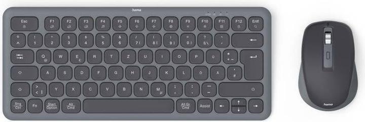 Actual product image Hama Multi-device keyboard and mouse set WKM-500 wireless small SW QWERTZ EN (DE, Wireless)