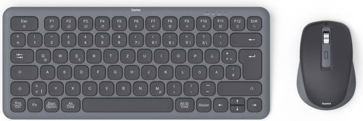 Produktbild Hama Multi-Device-Tastatur-Maus-Set WKM-500 kabellos klein SW QWERTZ DE (DE, Kabellos)