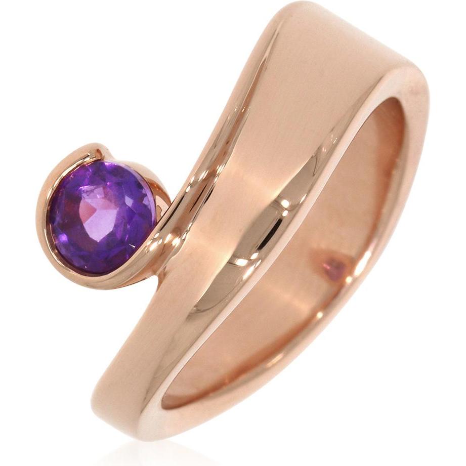 Xen, Ring, Ring mit 5 mm Amethyst ca. 0,50 ct. rosèvergoldet, (52, 925 Silber)