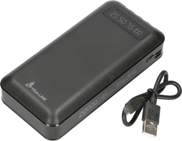 Actual product image Extralink EX.19614 power bank Lithium Polymer (LiPo) Black (20000 mAh, 10 W, 74 Wh)