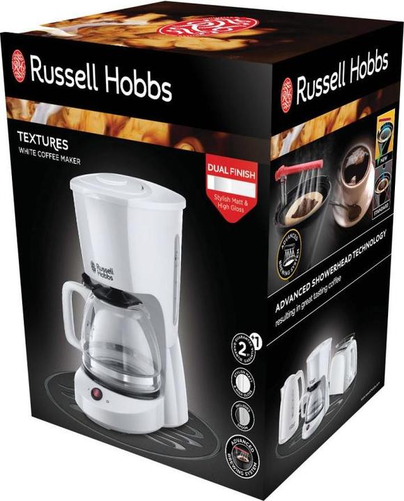 Produktbild Russell Hobbs 22610-56 Textures Plus Glas-Kaffeemaschiene Weiss